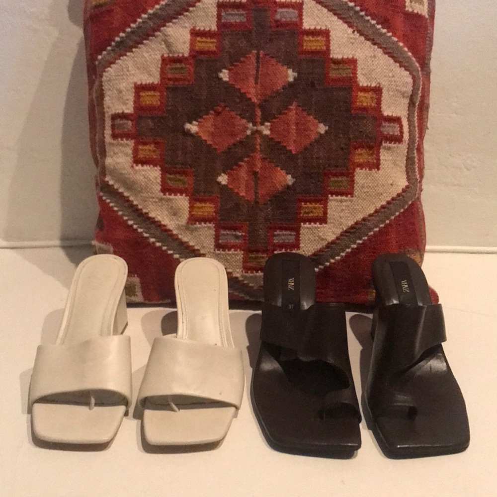 2 Pairs ~ Zara Square-toe Heels